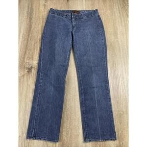 Y2K Banana Republic Dark Wash Jeans Ankle Women's 2 Straight leg Slit Hem Indigo